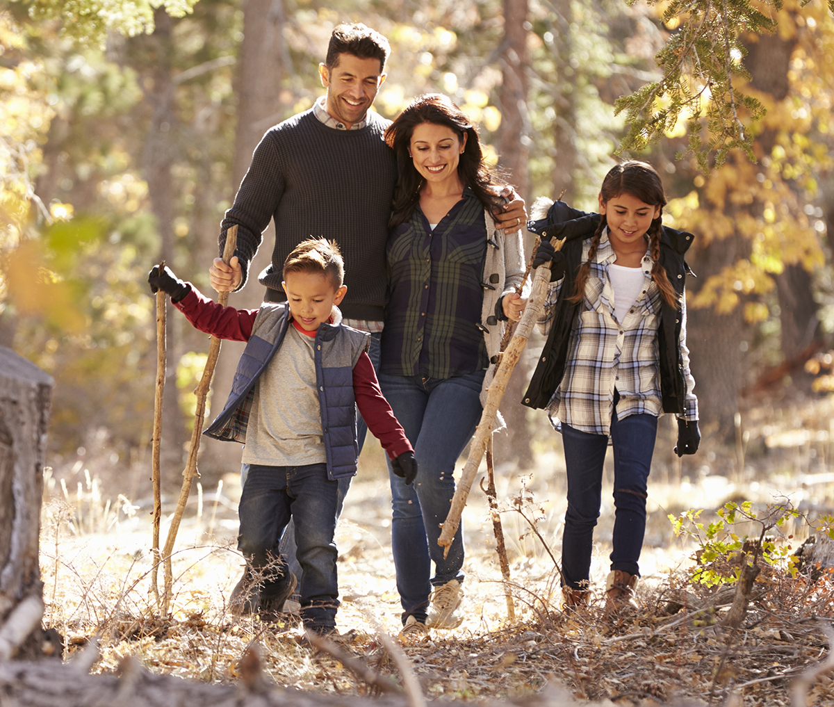 Family in Forest